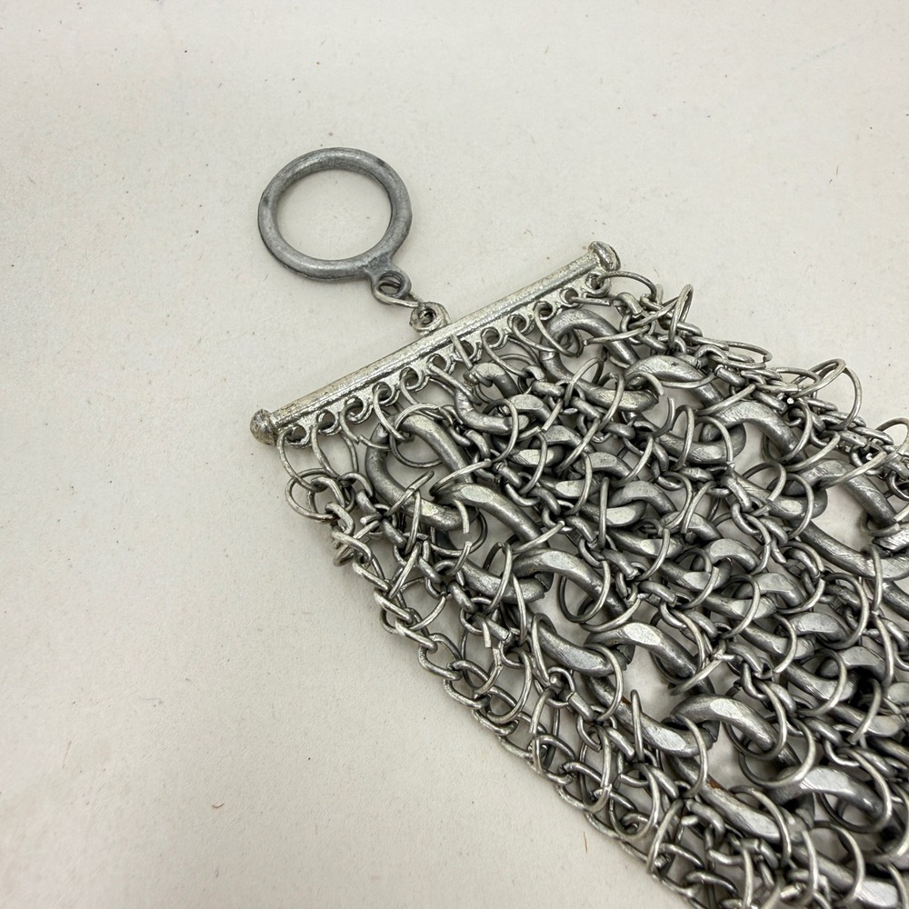Chunky Chainmail Statement Bracelet Toggle Clasp … - image 7
